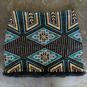 H&M Embellished Embroidery Beaded Boho Mini Skirt